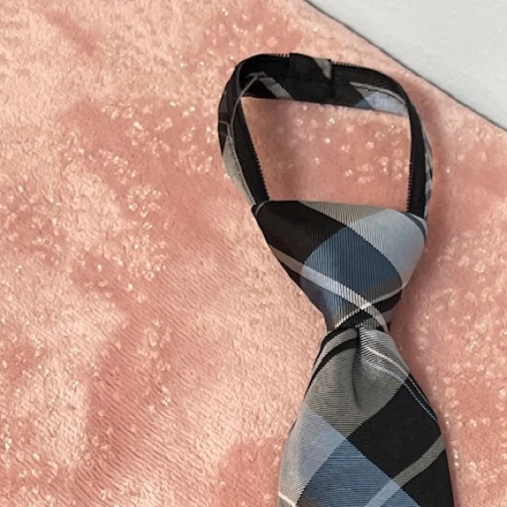George Black and Gray Plaid Tie